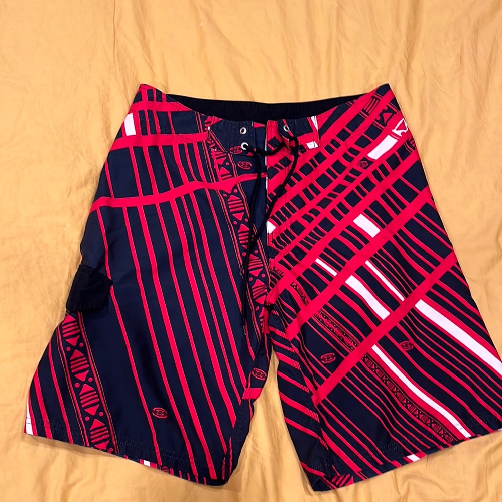 Squalo - Mens Swim Shorts - Size 32 - Red & Black